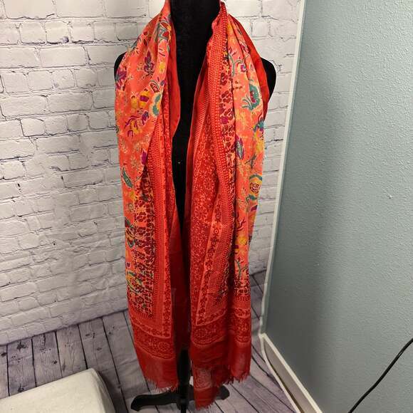 SAAchi Accessories - Pink Floral Scarf or Shawl Soft